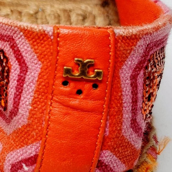 Tory Burch Cecily Sequin Pattern Slip On Flat Espadrilles 7M - Picture 14 of 14